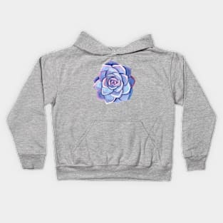 Hand painted purple watercolor succulent Kids Hoodie